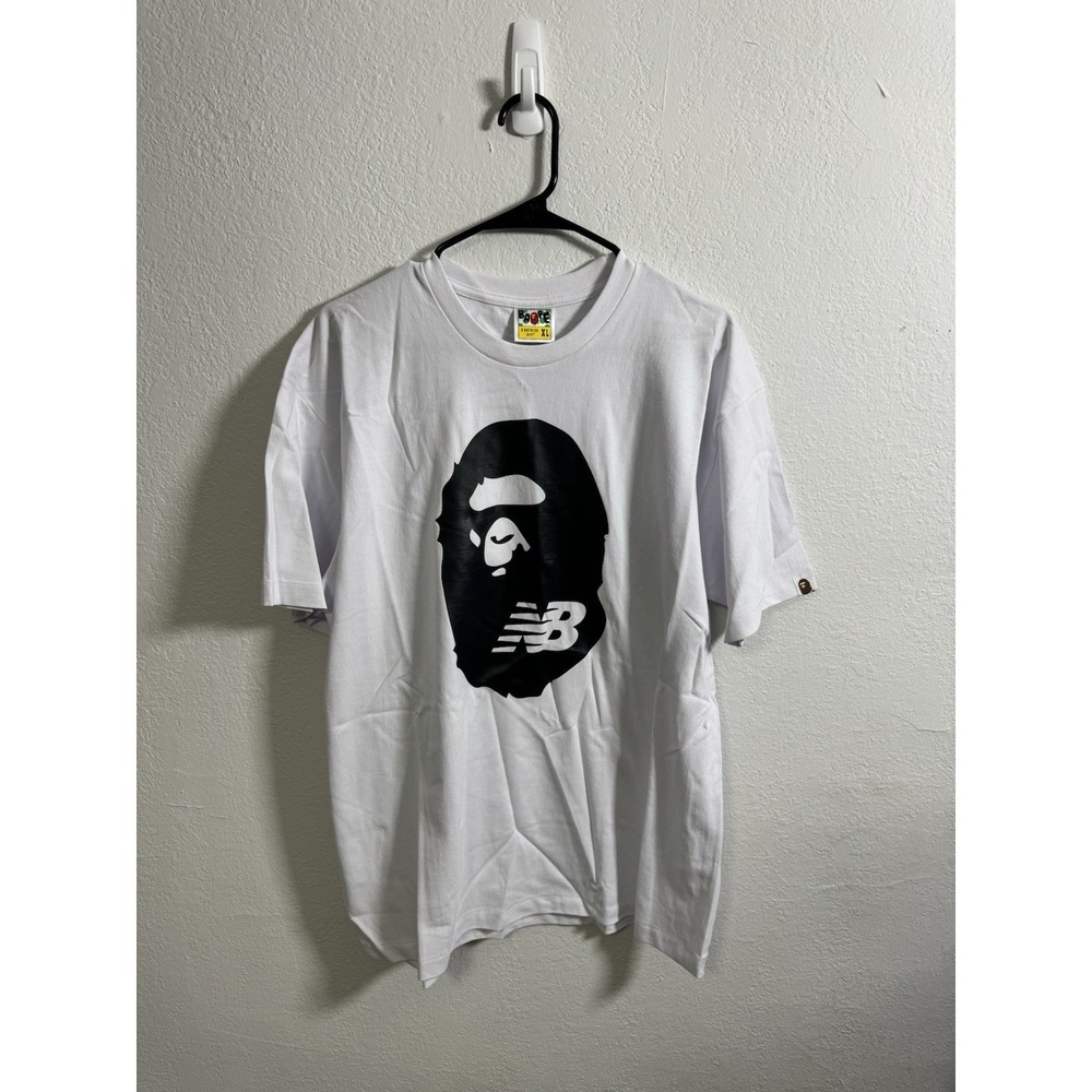 BAPE x New Balance Ape Head T-shirt White | A Bathing‎ Ape Ivory NEW Size XL